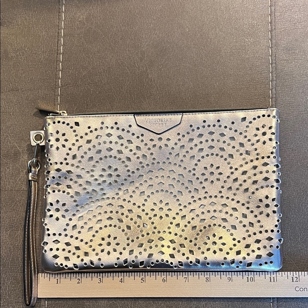 Victoria's Secret Metallic Silver Wristlet